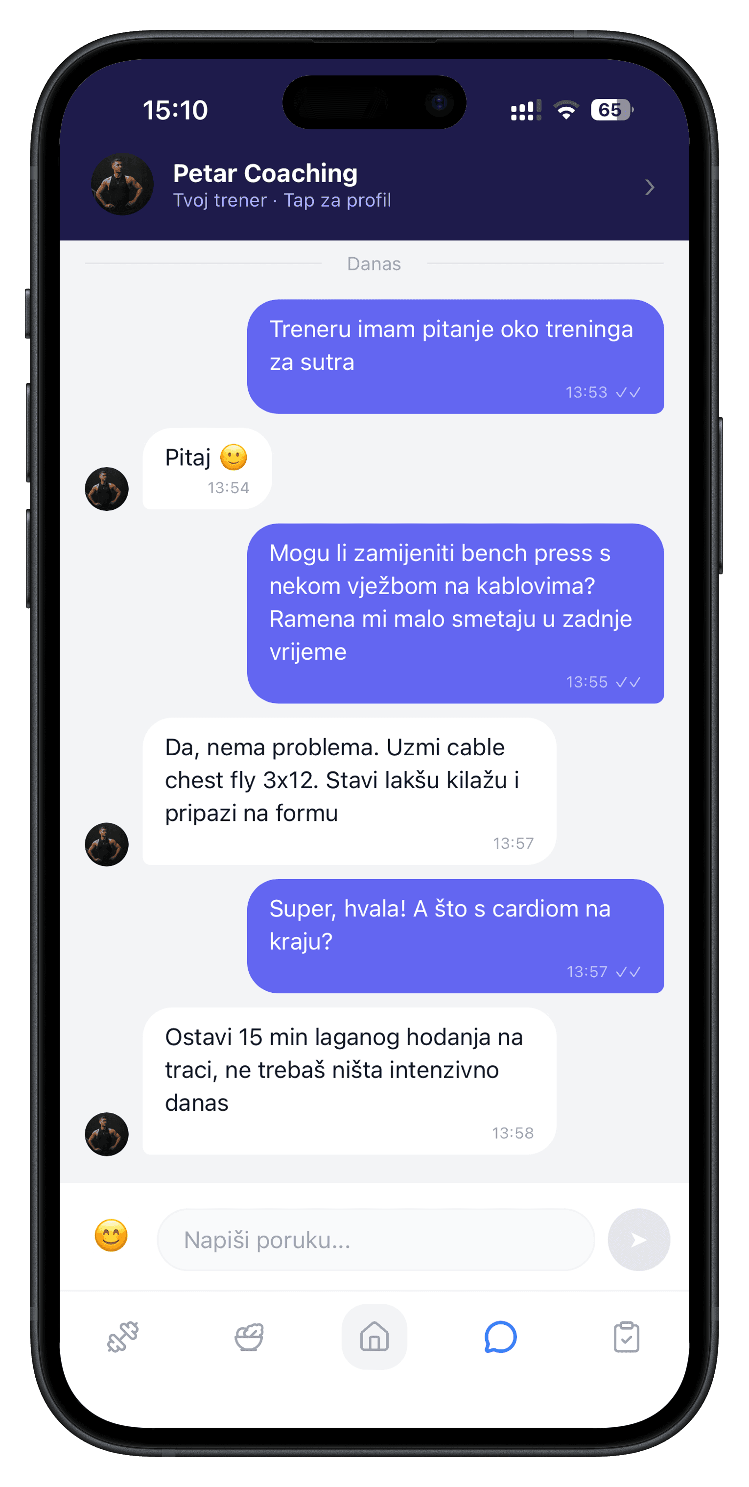 UnitLift chat s klijentom - poruke uz plan, ne miješane s privatnim chatom